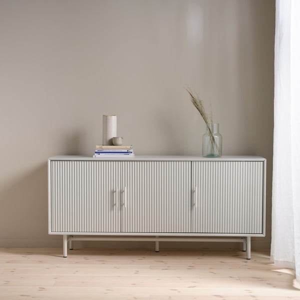 Šoninė spintelė pilkos spalvos 160x75x45 cm Palma – Unique Furniture-image-1