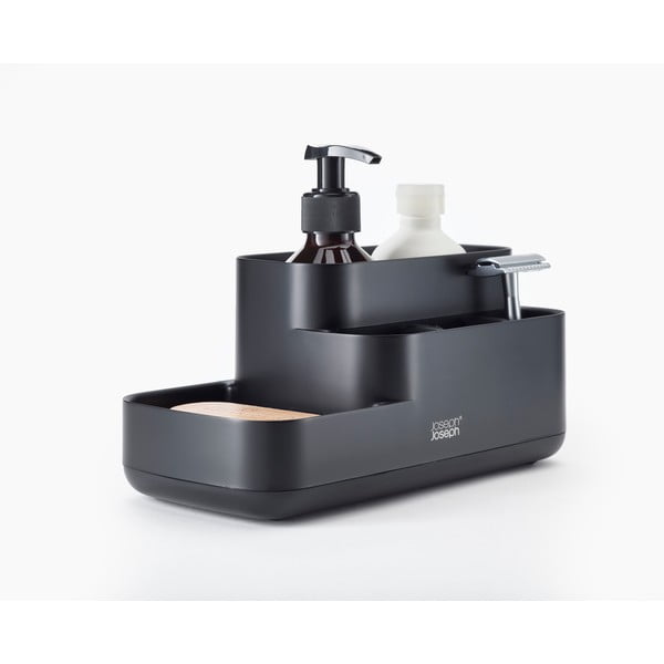 Iš plastiko vonios organizatorius juodos spalvos EasyStore – Joseph Joseph-image-3