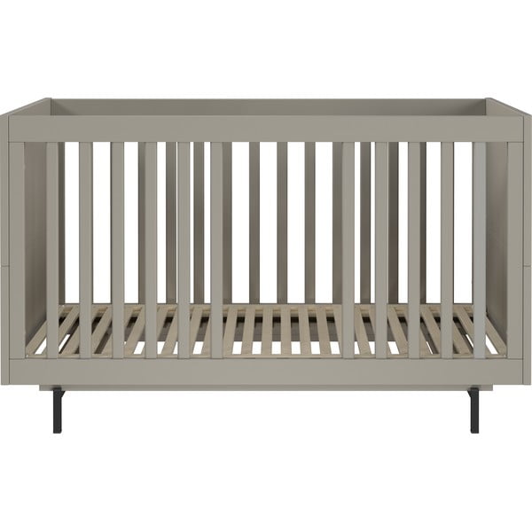 Pilkos spalvos vaikiška lova su lovos grotelėmis 70x140 cm Tomino – Germania