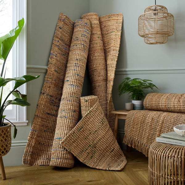 Rankų darbo iš džiuto kilimas natūralios spalvos 120x170 cm Jute Boucle Multi – Flair Rugs-image-1