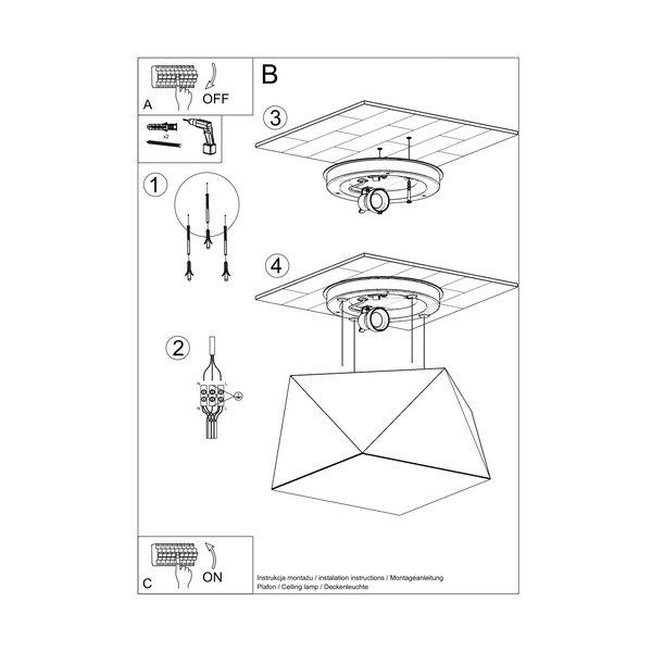Lubinis šviestuvas juodos spalvos 25x25 cm Koma – Sollux-image-4