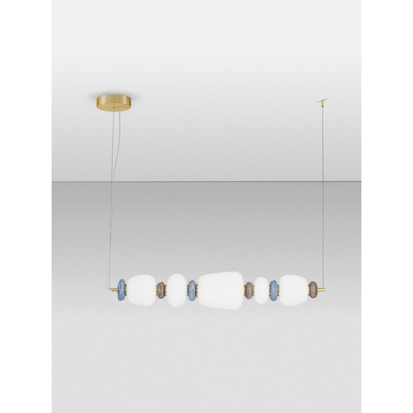 Baltos spalvos/auksinės spalvos iš metalo kabantis šviestuvas LED su pritemdymo funkcija su porcelianiniu gaubtu/su stiklo gaubtu Palo – Nova Luce-image-3