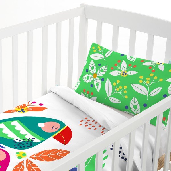 Lininis audinys įtrauktas Moshi Moshi Pretty Parrots, 115 x 145 cm-image-1