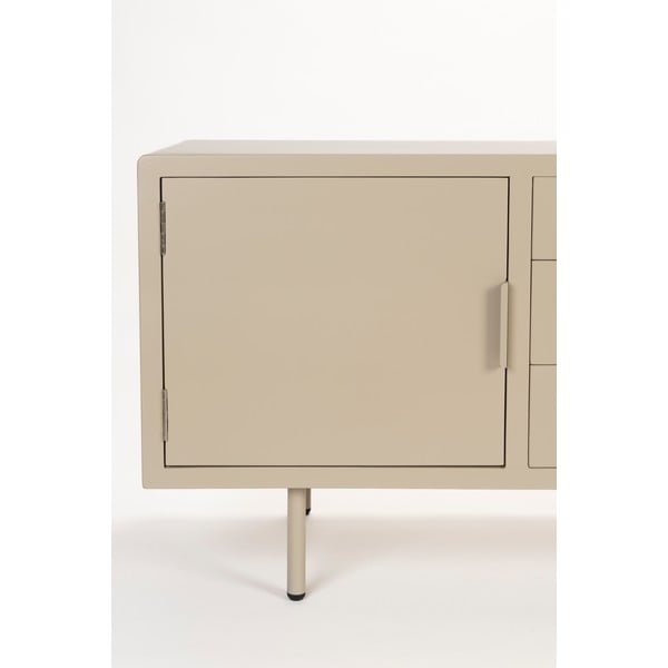 Smėlio spalvos šoninė spintelė 140x55x40 cm Kos – White Label-image-4