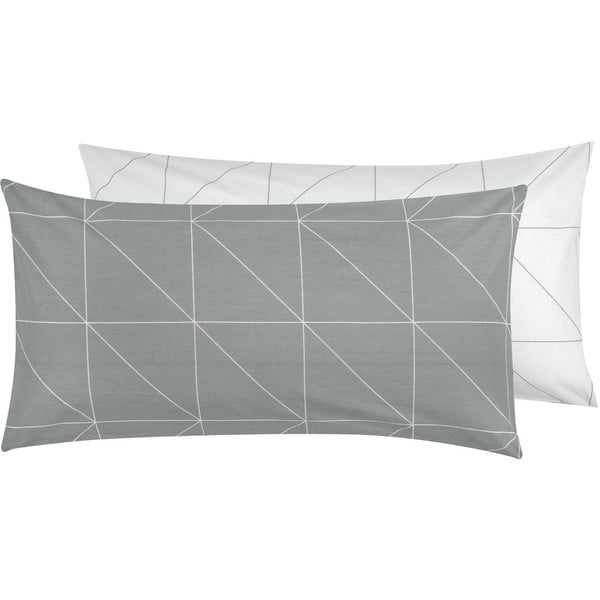 Pilkas dekoratyvinis pagalvės užvalkalas iš medvilnės by46, 40 x 80 cm