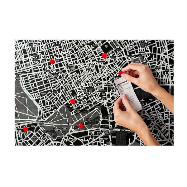 Juodos spalvos sieninis Europos žemėlapis Palomar Pin World, 100 x 80 cm-image-3