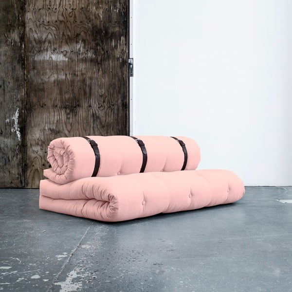 Kintama sofa su odiniais dirželiais "Karup Buckle Up Pink Peonie