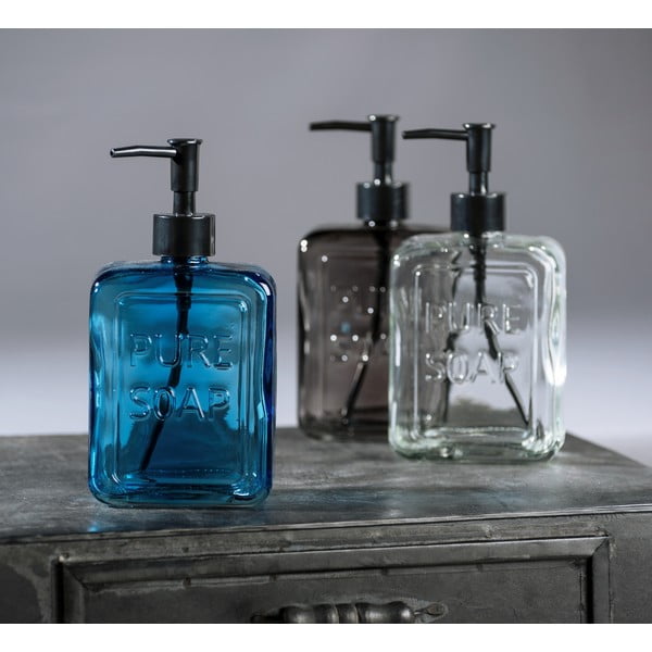 Pilkos spalvos stiklinis muilo dozatorius Wenko Pure Soap-image-3