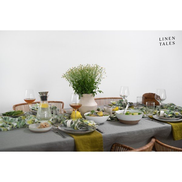 Padėkliukai iš tekstilės žalios spalvos 4 vnt. Lotus – Linen Tales-image-4