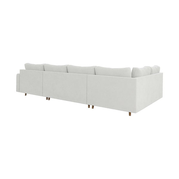Iš boucle kampinė sofa kreminės spalvos (su dešiniuoju kampu/„U“ formos) Ariella – Ropez-image-2