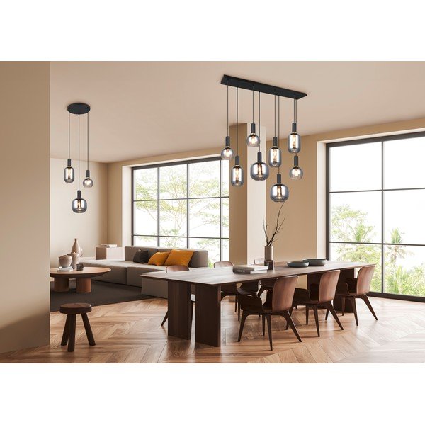 Kabantis šviestuvas juodos spalvos su stiklo gaubtu Diva – Trio-image-3