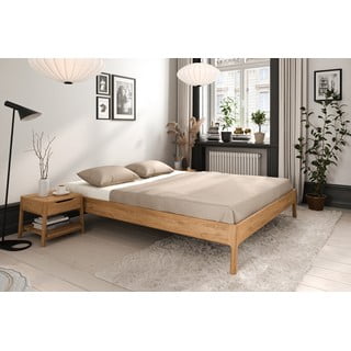 Dvigulė lova iš ąžuolo masyvo natūralios spalvos 200x200 cm Twig – The Beds