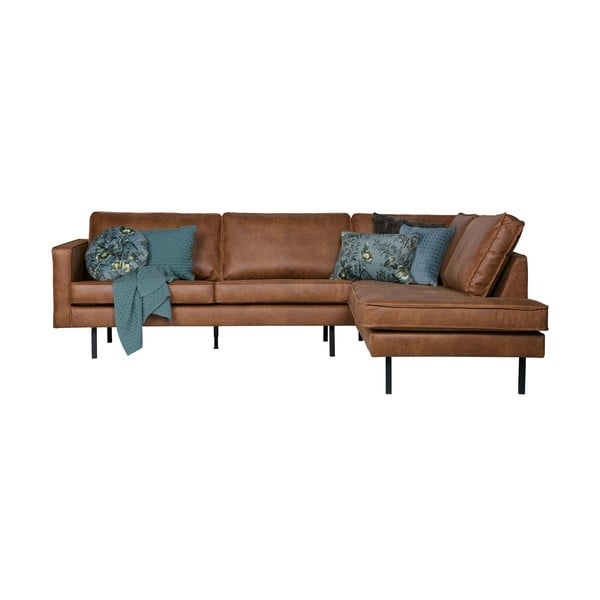 Rudos spalvos iš dirbtinės odos kampinė sofa (su dešiniuoju kampu/„L“ formos) Rodeo – WOOOD-image-3