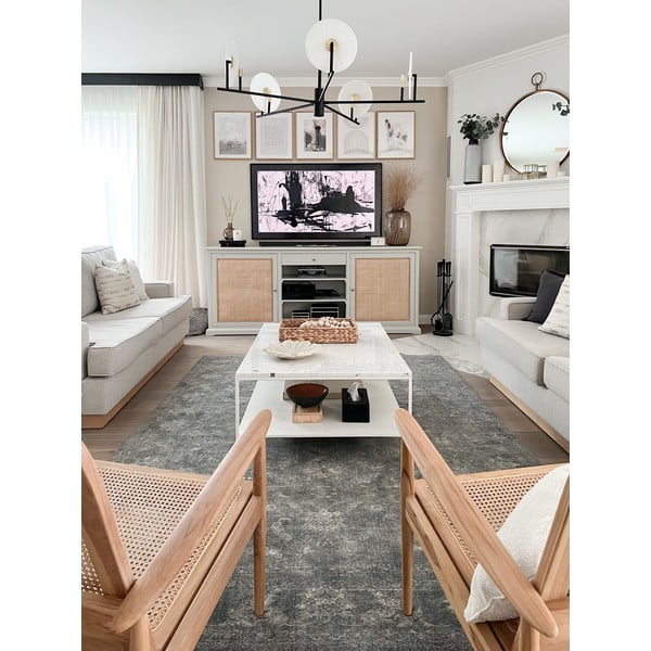 Kilimas iš vilnos pilkos spalvos 300x400 cm Calisia Vintage Flora – Agnella-image-4