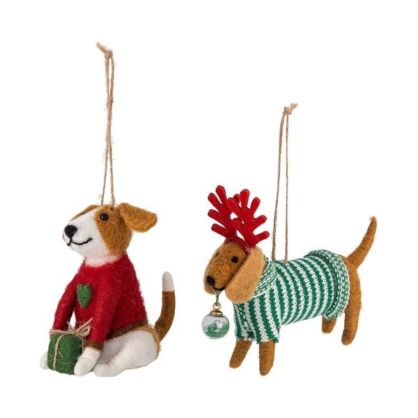 Iš tekstilės eglutės papuošimai 2 vnt. 12 cm Monty – Bloomingville