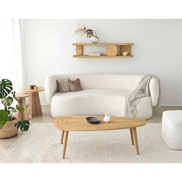 Kelių aukštų sieninė lentyna iš ąžuolo masyvo natūralios spalvos 120 cm Modena – Kalune Design-image-4