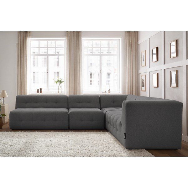 Tamsiai pilka kampinė sofa (dešinysis kampas) Kleber - Bobochic Paris-image-1