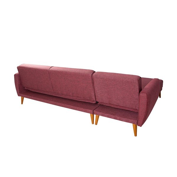 Sulankstoma kampinė sofa bordo spalvos Aria – Balcab Home-image-3