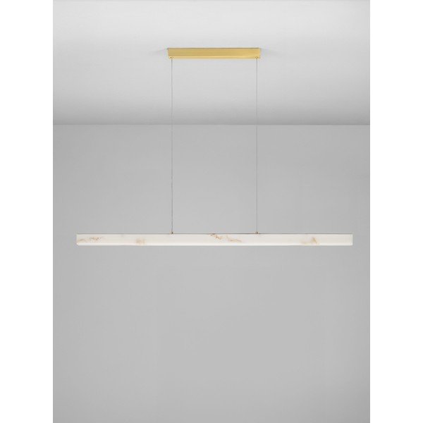 Baltos spalvos/žalvario spalvos kabantis šviestuvas LED su akmens dekoru su pritemdymo funkcija Vaster – Nova Luce-image-3