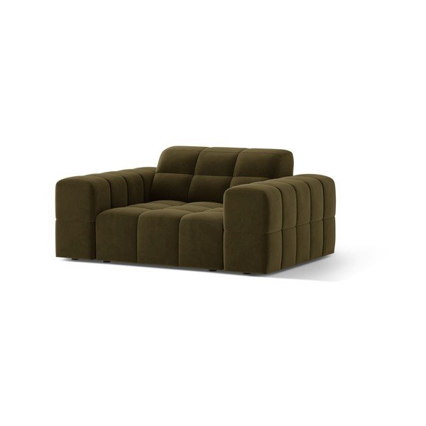 Khaki spalvos krėslas iš velveto Chicago – Cosmopolitan Design-image-1