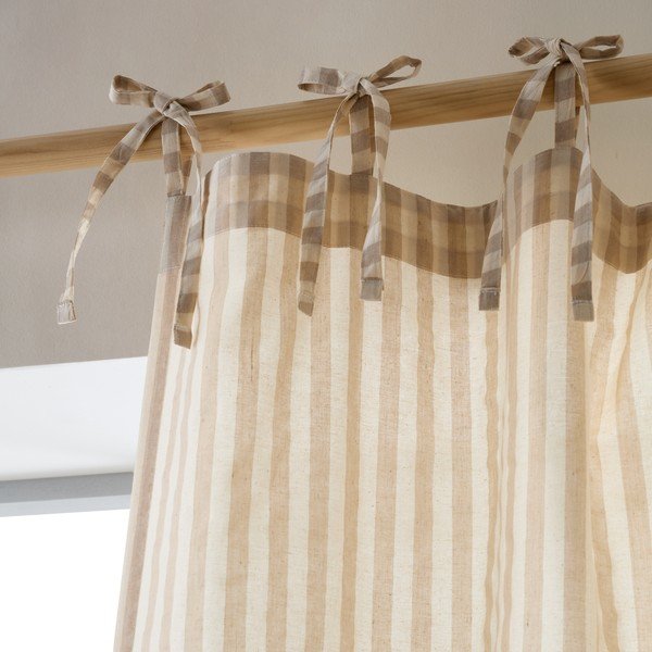 Smėlio spalvos užuolaida 140x229 cm Zanzibar Woven Stripe – Pineapple Elephant-image-2