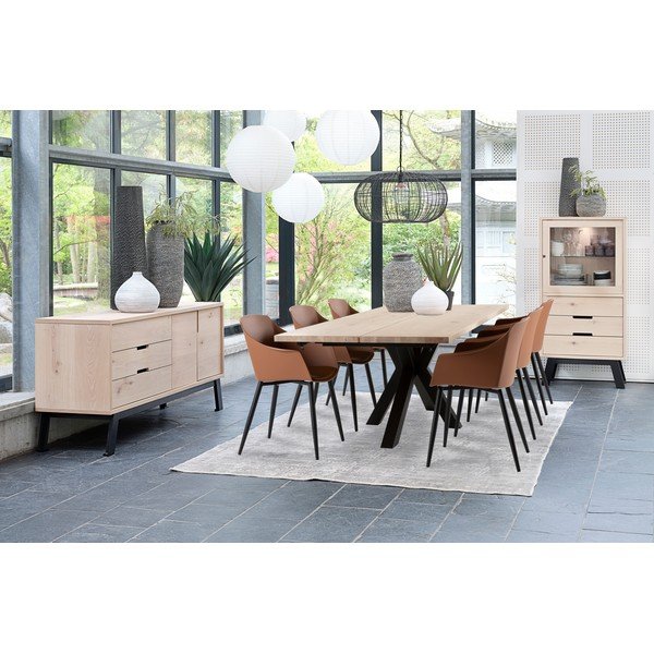 Vitrina iš ąžuolo medienos "Canett Vito", aukštis 145 cm-image-3