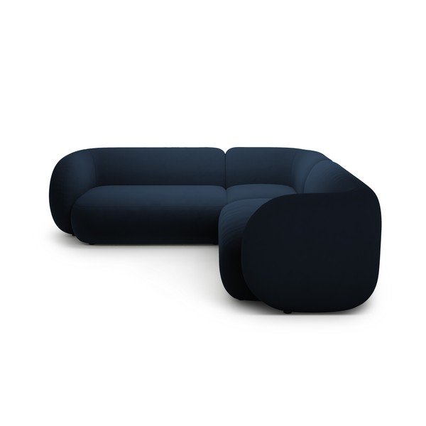 Mėlynos spalvos kampinė sofa iš velveto Kate – Micadoni -image-1