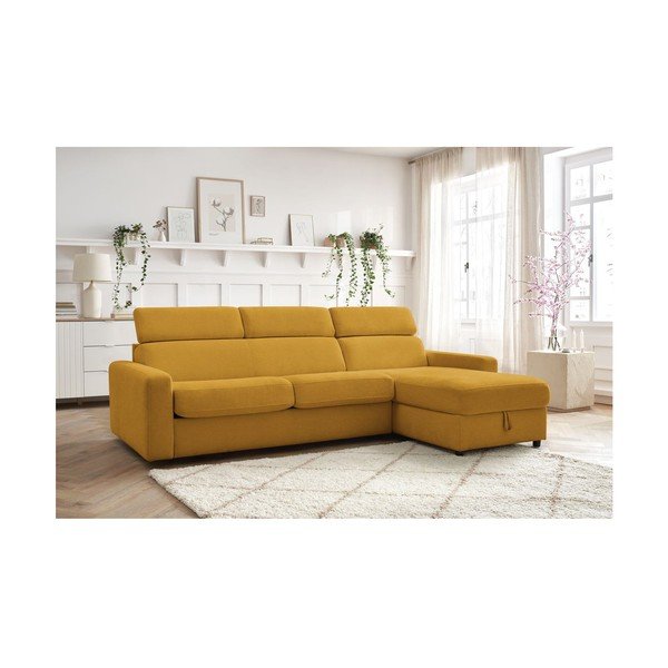 Sulankstoma kampinė sofa garstyčių spalvos (kintama) Monaco – Bobochic Paris-image-1