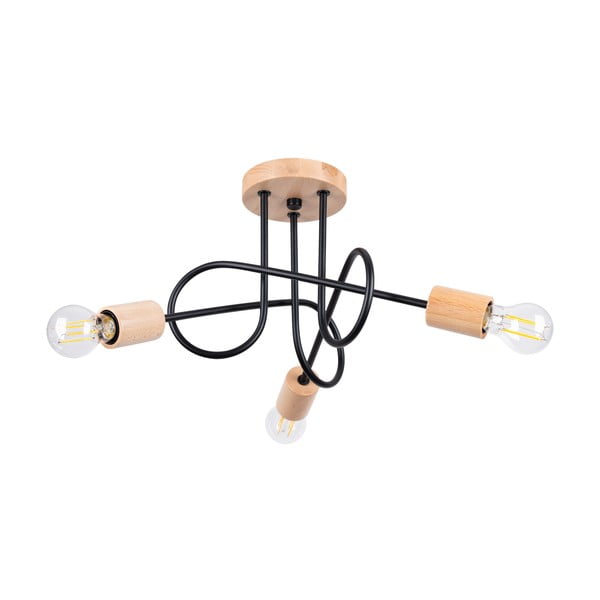 Lubinis šviestuvas juodos spalvos/natūralios spalvos 14x56 cm Tumber – Sollux