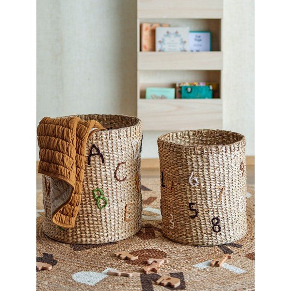 Iš jūržolės vaikiški krepšiai natūralios spalvos 2 vnt. ø 35x38 cm Dinne – Bloomingville Mini-image-3