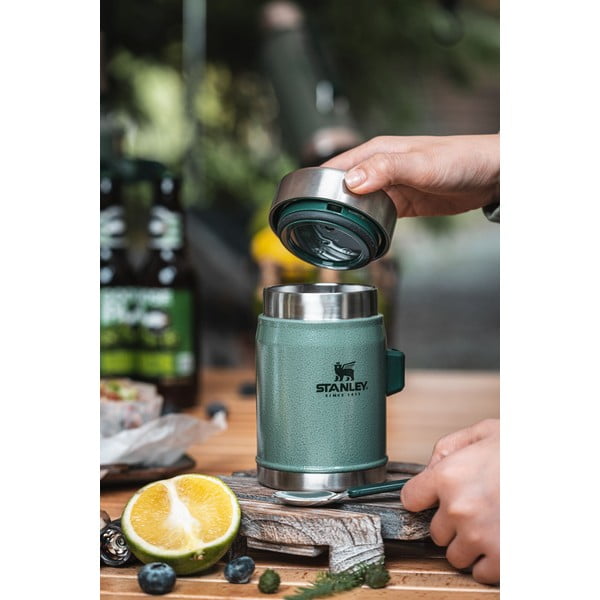 Žalios spalvos iš nerūdijančio plieno maistui termosas 400 ml Legendary Classic Hammer Tone Green – Stanley-image-1