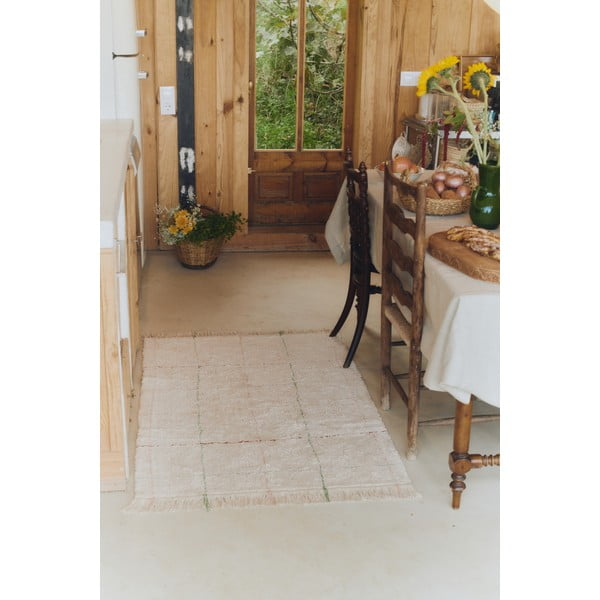 Skalbiamas/rankų darbo kreminės spalvos iš medvilnės kilimas 90x130 cm Color Lines – Lorena Canals-image-4