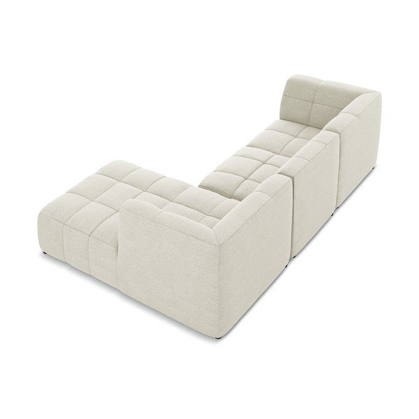 Smėlio spalvos kampinė sofa iš boucle (su dešiniuoju kampu/su gultu) Aloha – Makamii-image-4