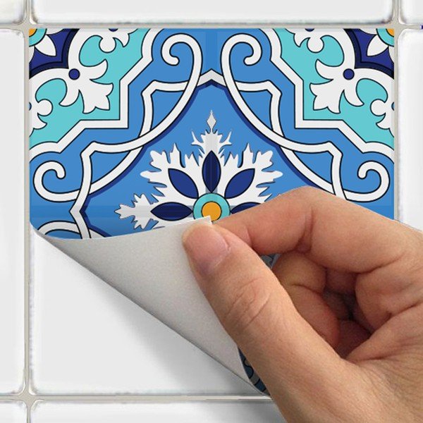 24 sieninių lipdukų rinkinys Ambiance Tiles Flamenco, 10 x 10 cm-image-3