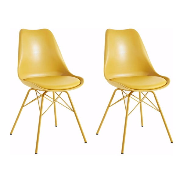 2 geltonų valgomojo kėdžių rinkinys "Støraa Lucinda