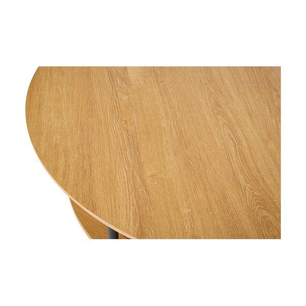 Natūralios spalvos apvalios formos kavos staliukas iš ąžuolo ø 80 cm Pensacola – Unique Furniture-image-3