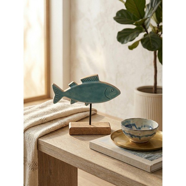 Iš medienos statulėlė (aukštis 20 cm) Fish – Ego Dekor-image-1