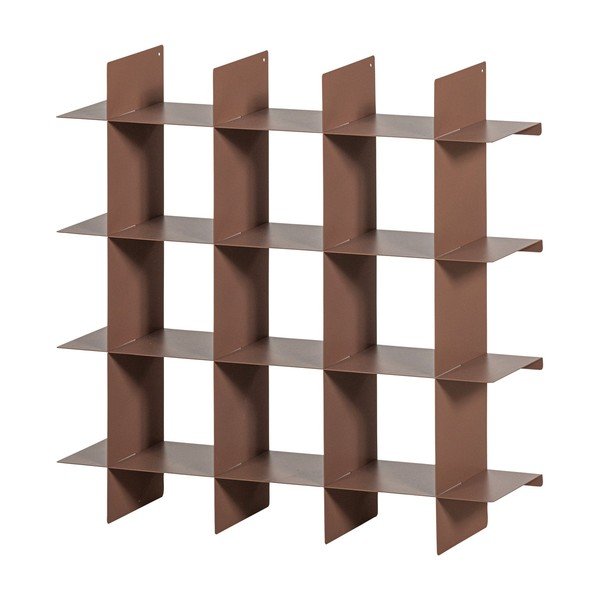 Pilkai rožinės spalvos iš metalo kelių aukštų sieninė lentyna 60 cm Brik – WOOOD