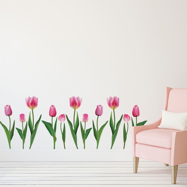 Rinkinys "Ambiance Pink Tulips" sienų lipdukai