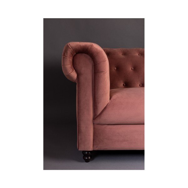 Rožinio aksomo sofa Dutchbone Forest-image-3