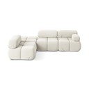 Baltos spalvos iš velveto modulinė kampinė sofa (su kairiuoju kampu) Lokua – Makamii