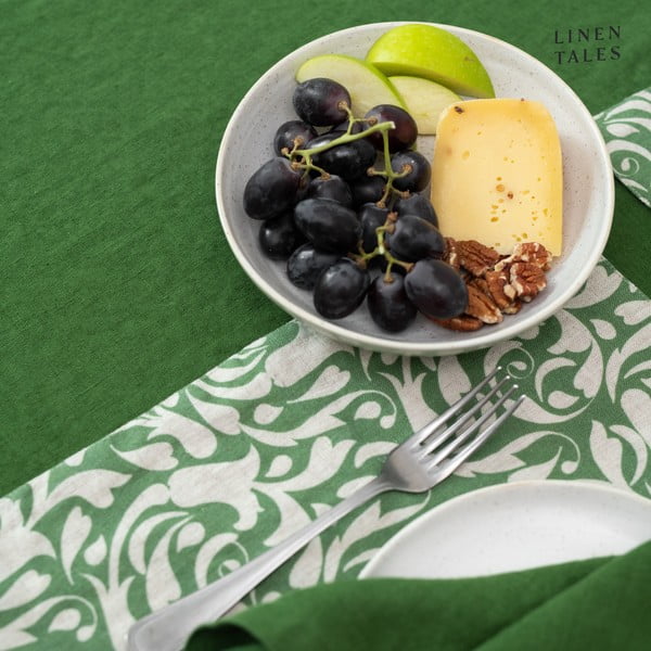 Iš lino stalo takelis 40x200 cm True Green – Linen Tales-image-1