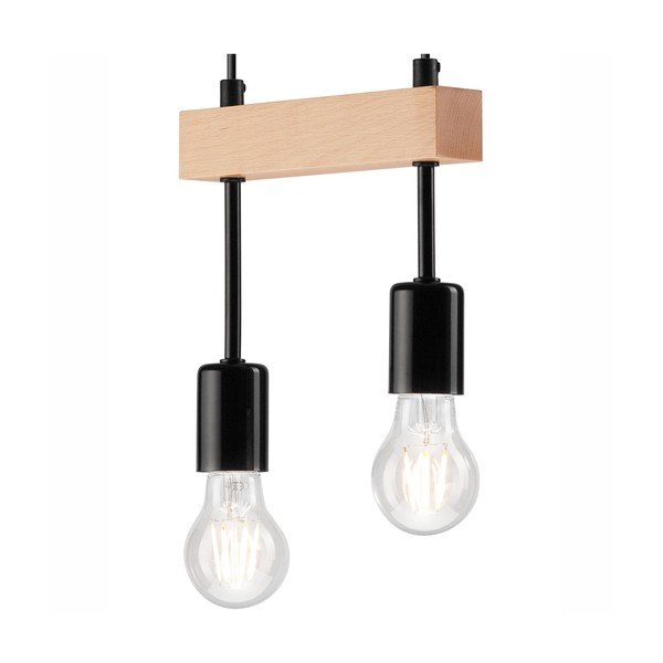 Kabantis šviestuvas juodos spalvos/natūralios spalvos Orazio – LAMKUR-image-3