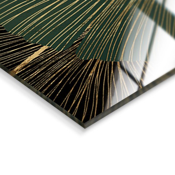 Stiklinis sieninis laikrodis Gingko - Styler-image-4