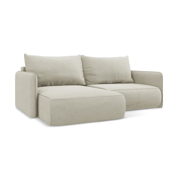Kreminės spalvos sulankstoma/su sandėliavimo vieta kampinė sofa (su kairiuoju kampu) Nanea – Makamii-image-3