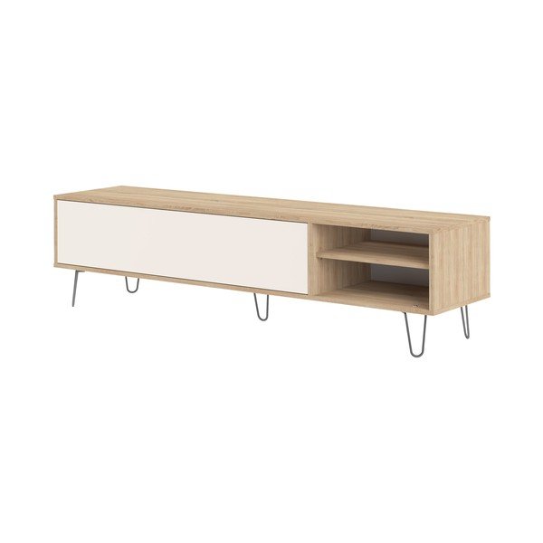 Kreminis ąžuolinis TV staliukas 165x44 cm Aero - TemaHome -image-2