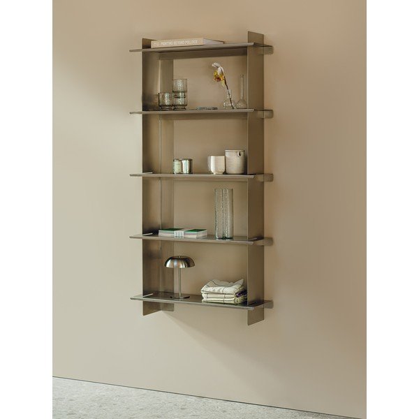Sidabrinės spalvos iš nerūdijančio plieno kelių aukštų sieninė lentyna 70 cm Tivo Shelving Unit - 5-tier – noo.ma-image-2