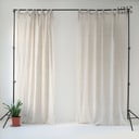 Smėlio spalvos lengvos lininės užuolaidos su kilpomis Linen Tales Daytime, 250 x 130 cm