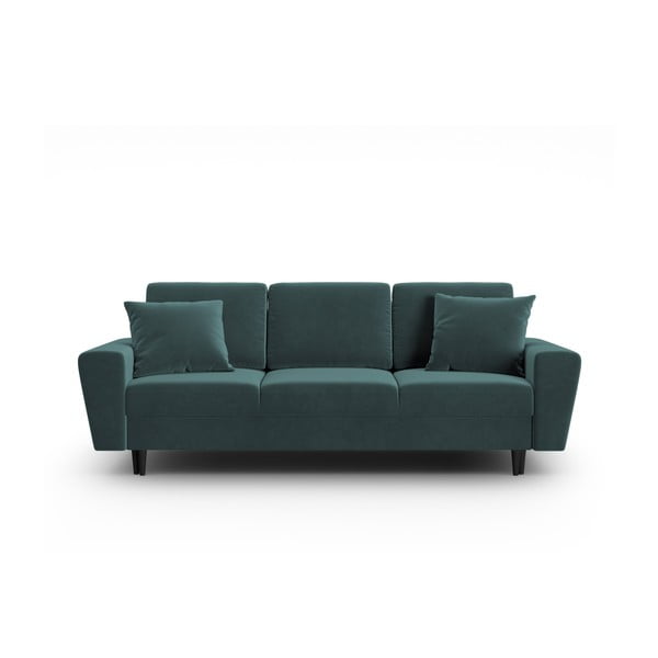 Smaragdinės spalvos iš velveto sulankstoma/su sandėliavimo vieta sofa 235 cm Kyoto – Cosmopolitan Design