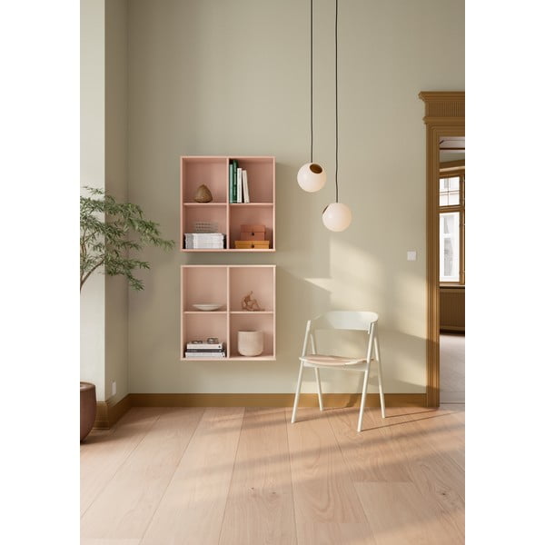 Šviesiai rožinės spalvos pakabinama knygų spinta  70x70x27 cm Mistral – Hammel Furniture-image-1